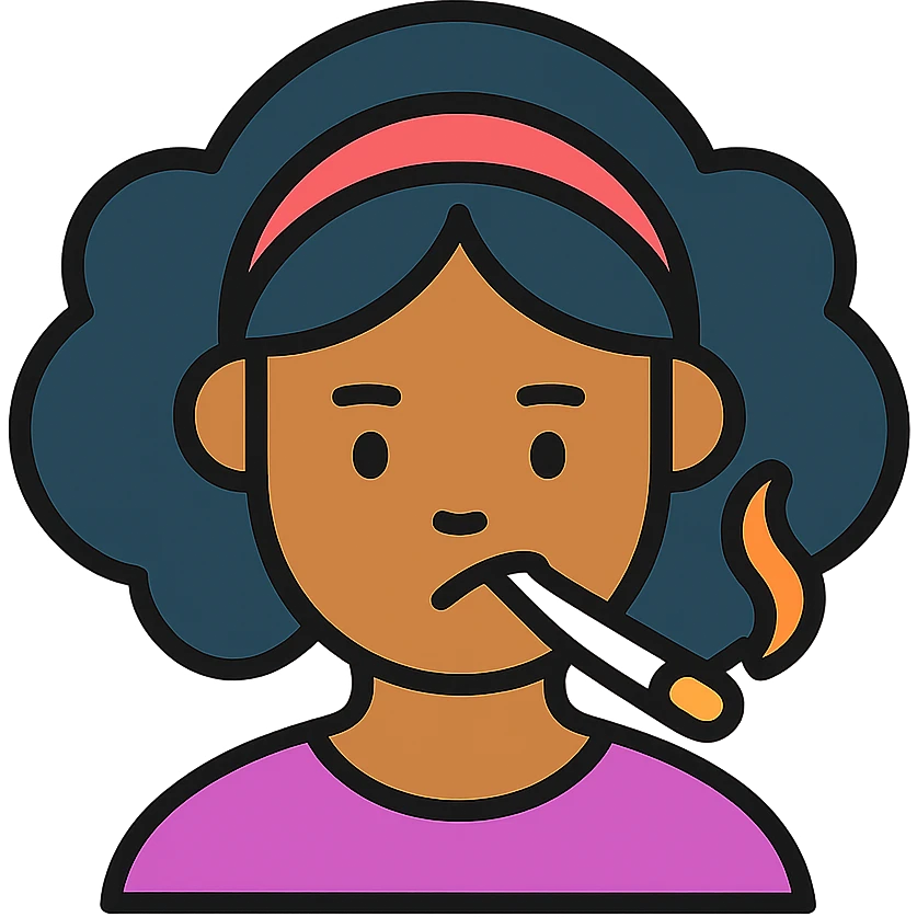 black girl smoking emoji