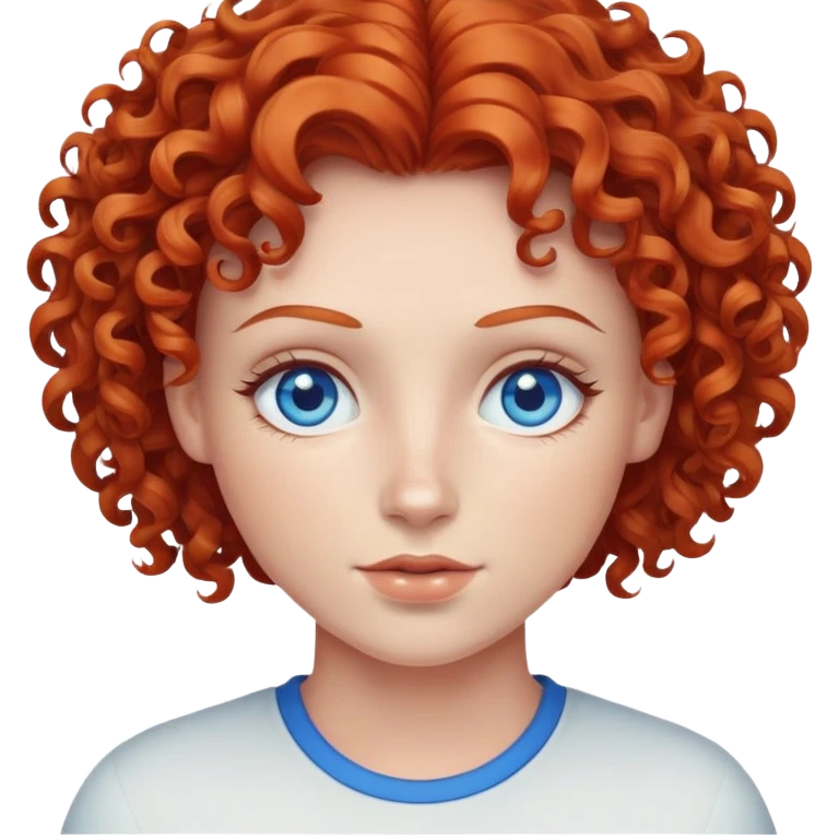 curly red head with blue eyes emoji
