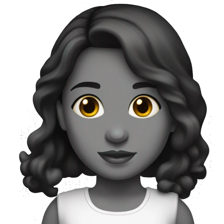 niña morena cabello largo negro liso emoji