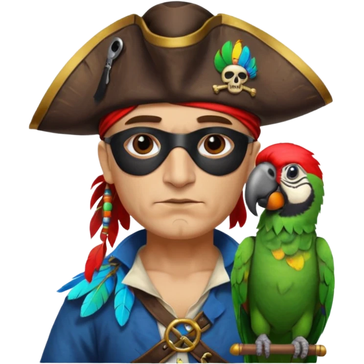 pirate and parrot emoji