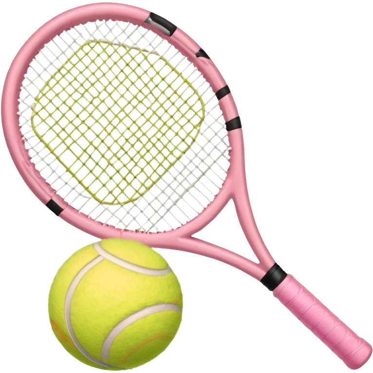 Light pink tennis ball and light pink tennis racket  emoji