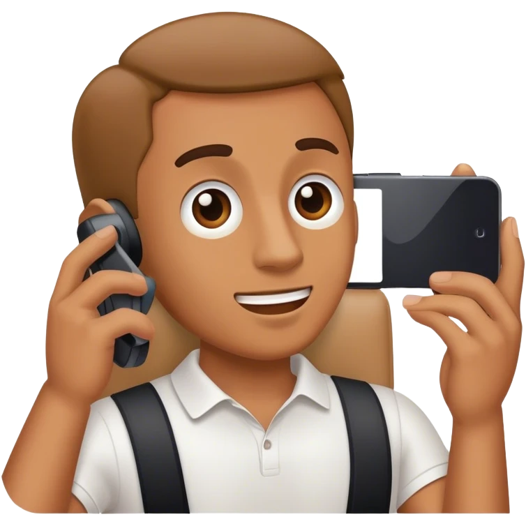 man recording with phone camera emoji