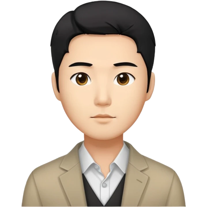 A Korean man with neat black hair, wearing a modern outfit emoji