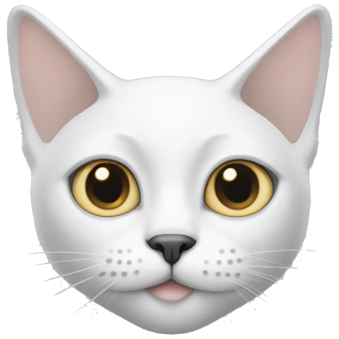 White Cat with triangle grey nose  emoji