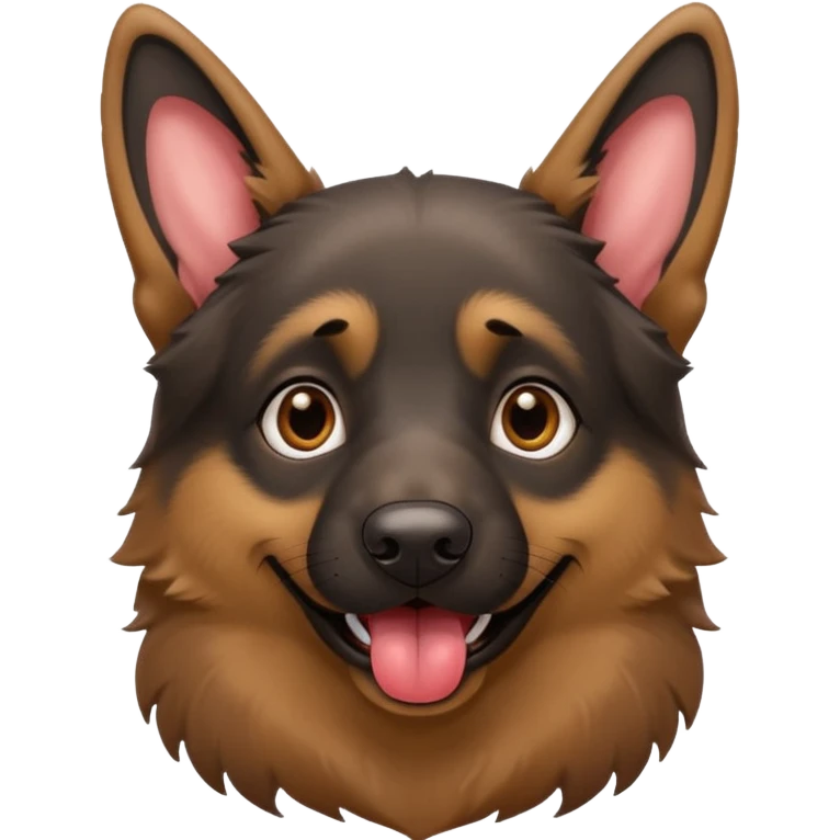cartoon style dark German Shepherd dog with longer tongue hanging out  emoji