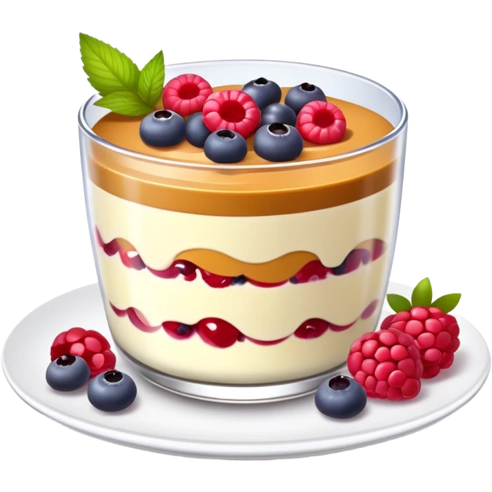 Chai pudding with fruit emoji