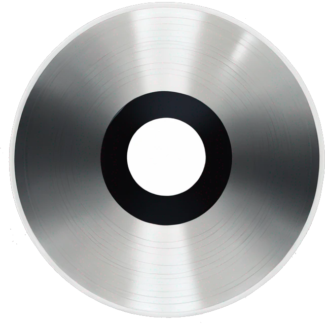 vinyl record with white bow emoji