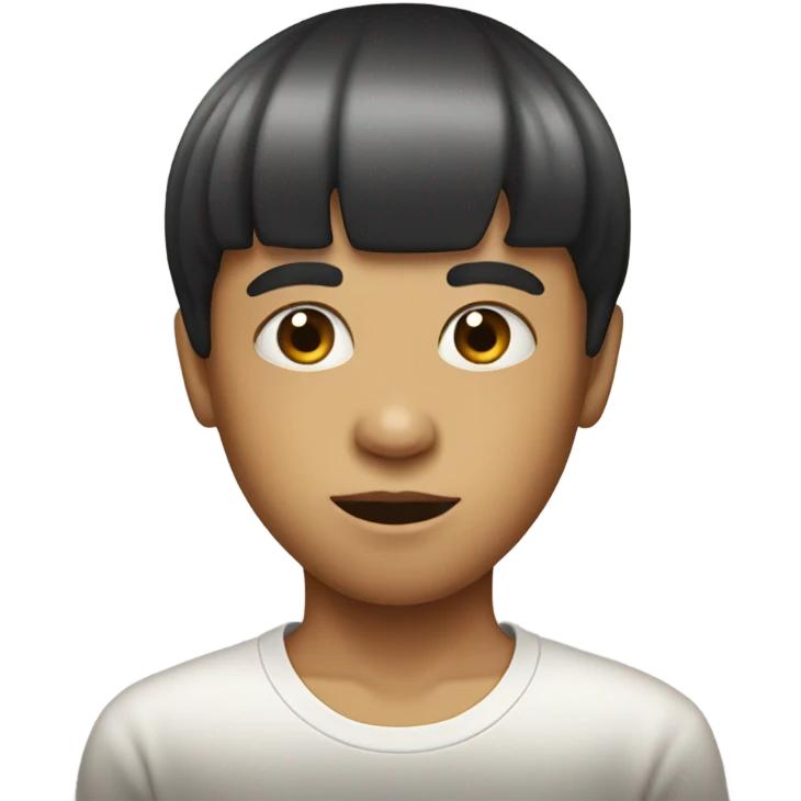A ugly boy with a bowl cut emoji