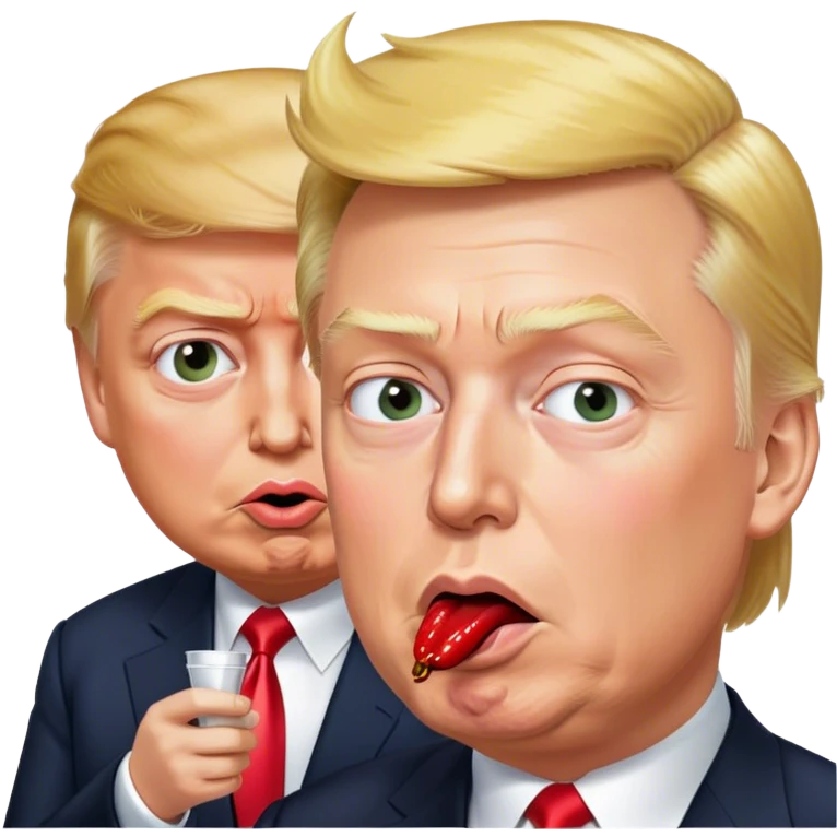 Trump tasting elon Musk emoji