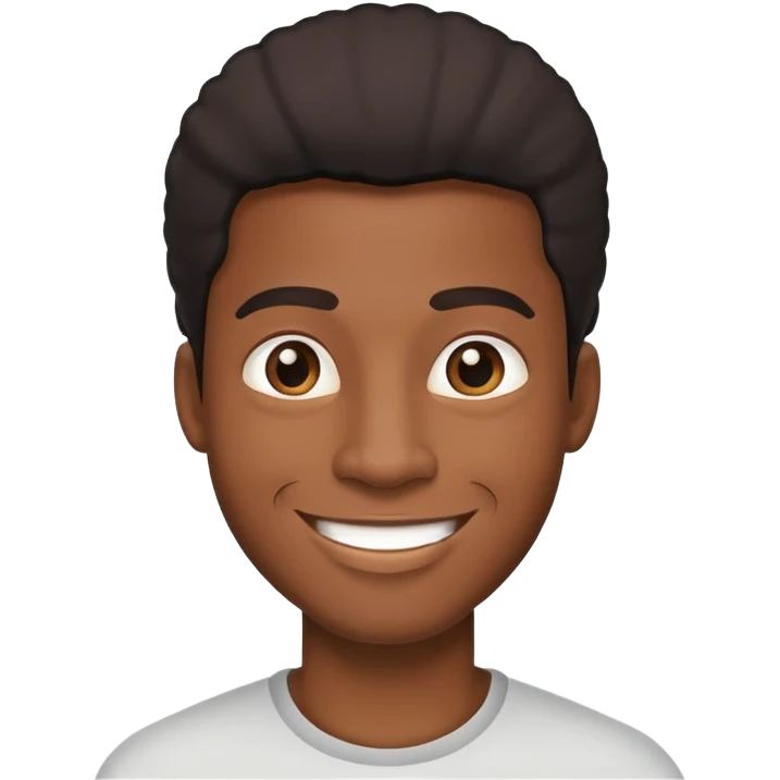 black man face with confident expression emoji