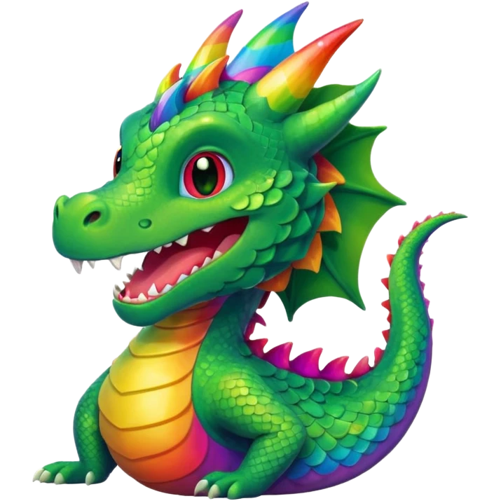 a laughing dragon breathing rainbow emoji