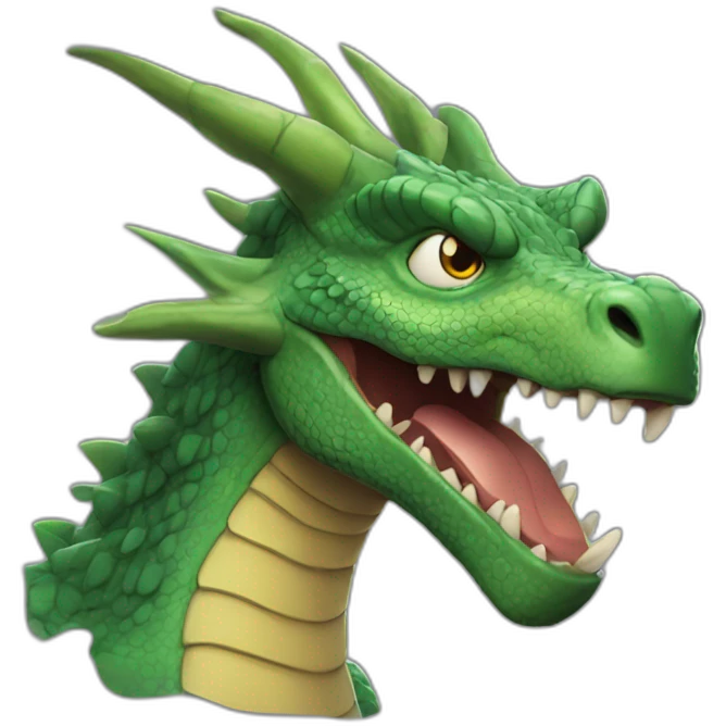 a realistic dragon with a comic-book style emoji