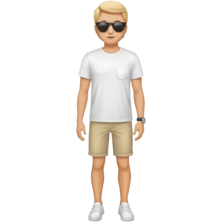 white male model wearing sunglasses full body emoji