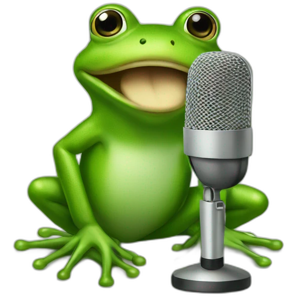 Frog with microphone emoji