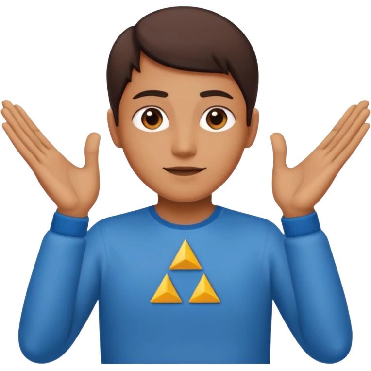 Only when both hands form a triangle gesture emoji