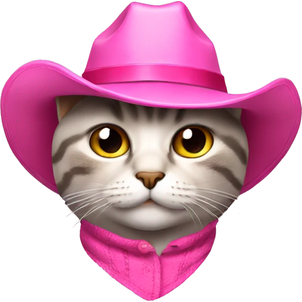 Cat wearing a pink cowboy hat  emoji