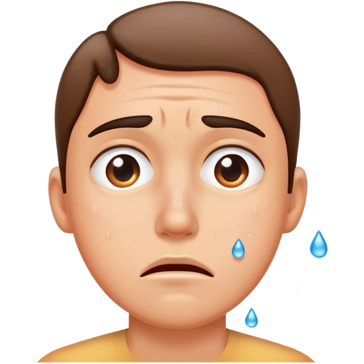 Face with sweat droplets, anxious expression, sweating profusely emoji