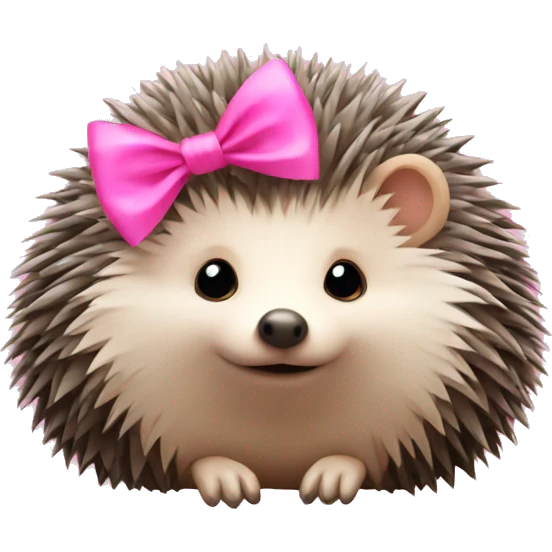 hedgehog with a pink bow emoji