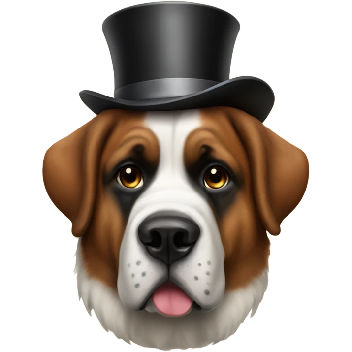 Saint Bernard with a top hat emoji