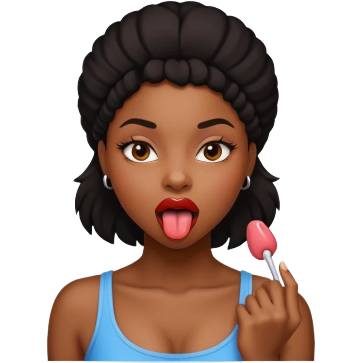 sexy tongue black girl emoji