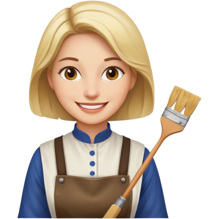 Hold. Women painting smilling tablier emoji