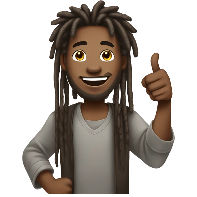 African-American male with dreads with the thumbs up emoji ￼ emoji