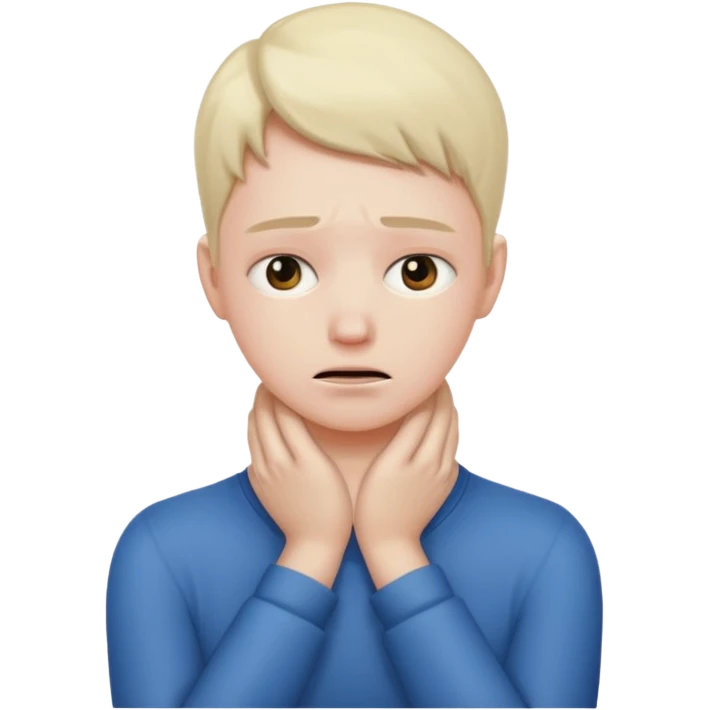 stressed with hands around neck emoji