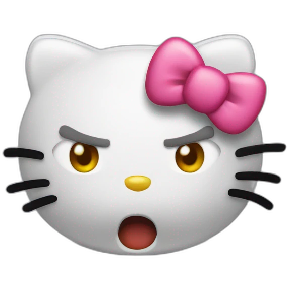 Angry hello kitty emoji