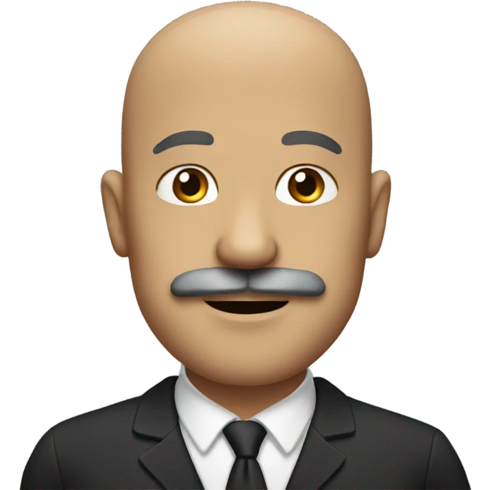 Bald guy with handlebar mustache emoji