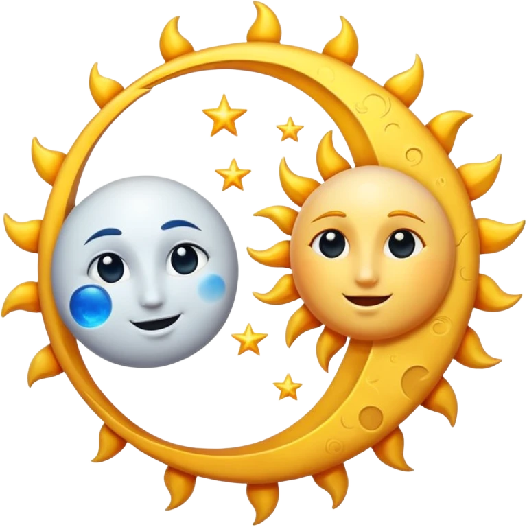 The sun and the moon dancing emoji