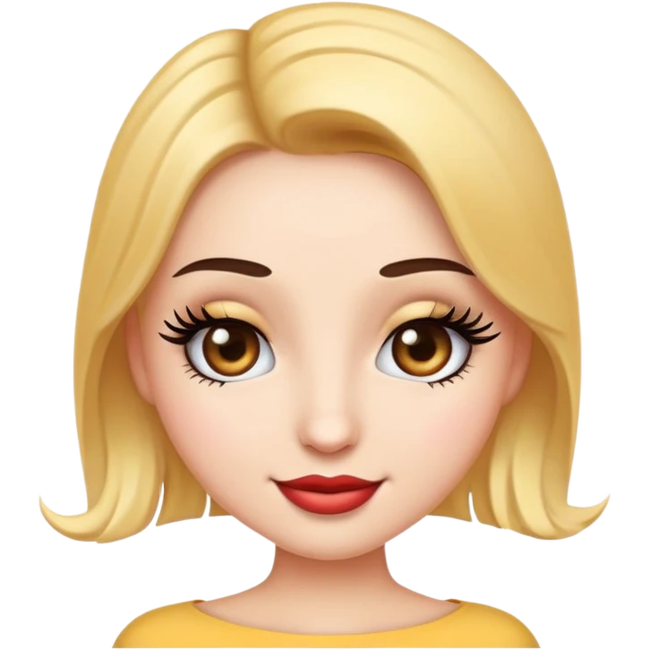 Flirty girl emoji with eyelashes emoji