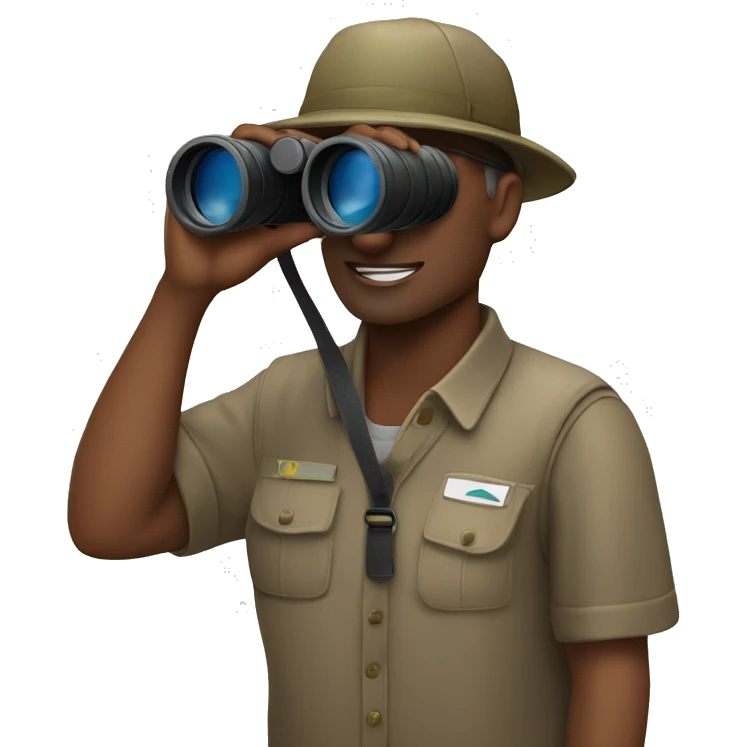 person with binoculars ￼ emoji