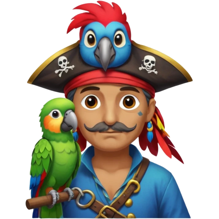 pirate and parrot emoji