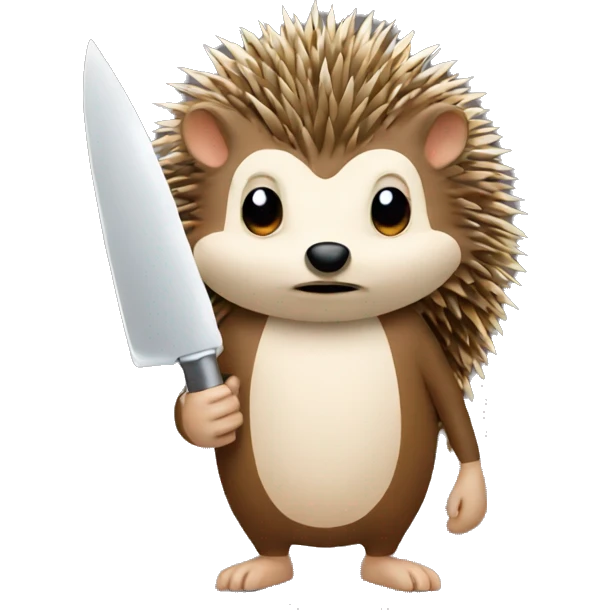 Hedgehog with a knife emoji