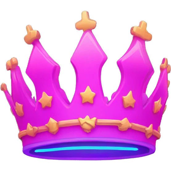 Neon crown emoji