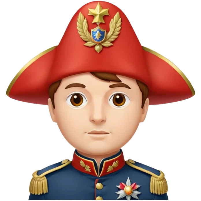 Tomato wearing Napoleon Bonaparte's bicorne hat and military officer uniform emoji