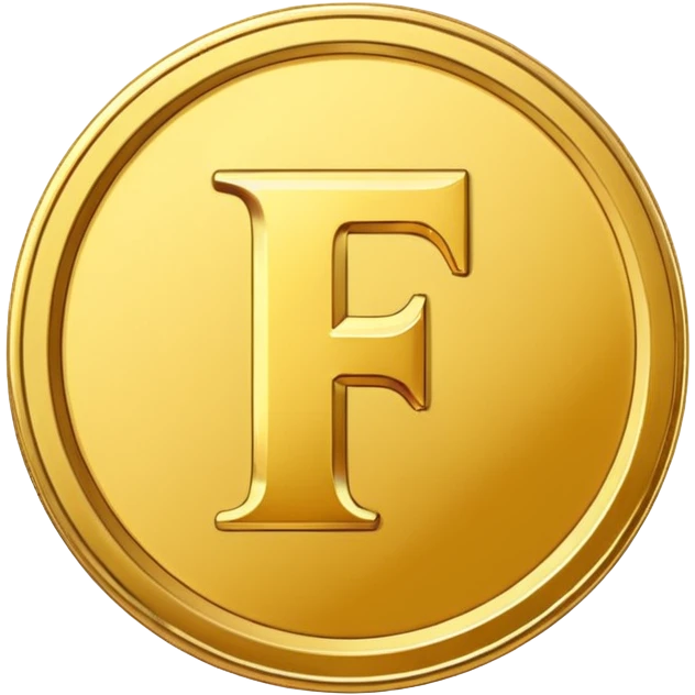 coin with F letter emoji