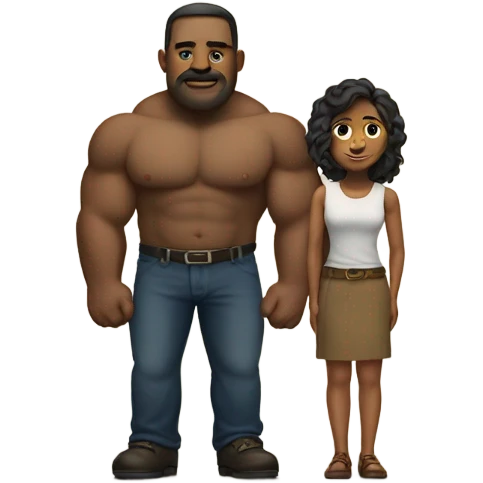Big man with small woman emoji