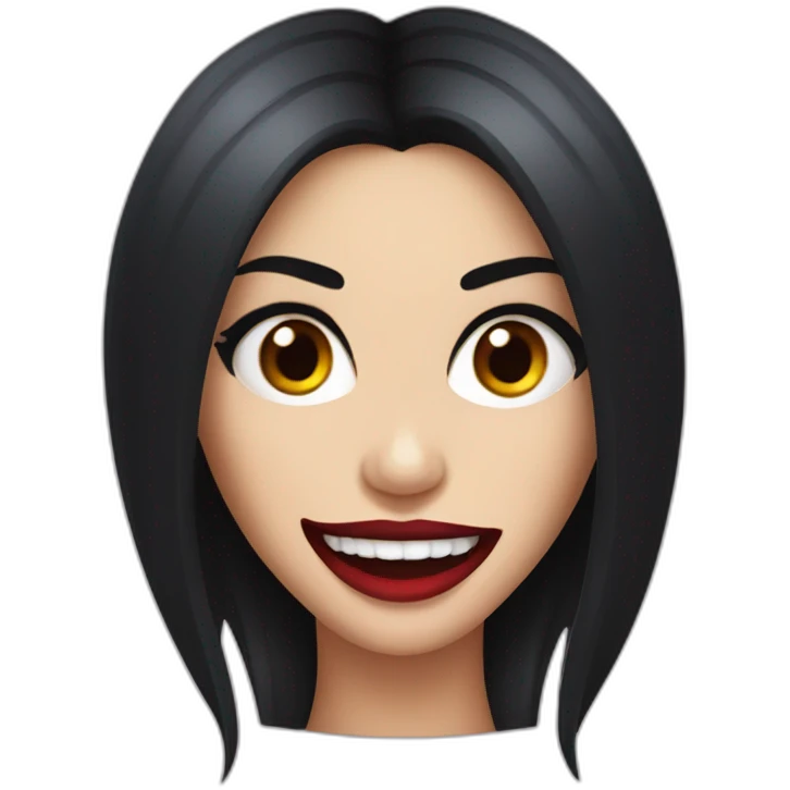 Megan Fox with vampire teeth emoji