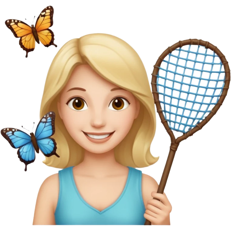 woman holding butterfly net emoji