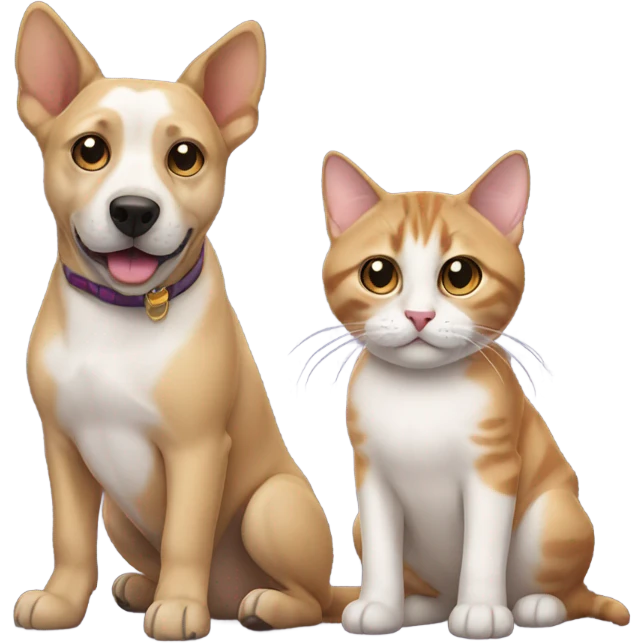 Dog and cat siblings emoji