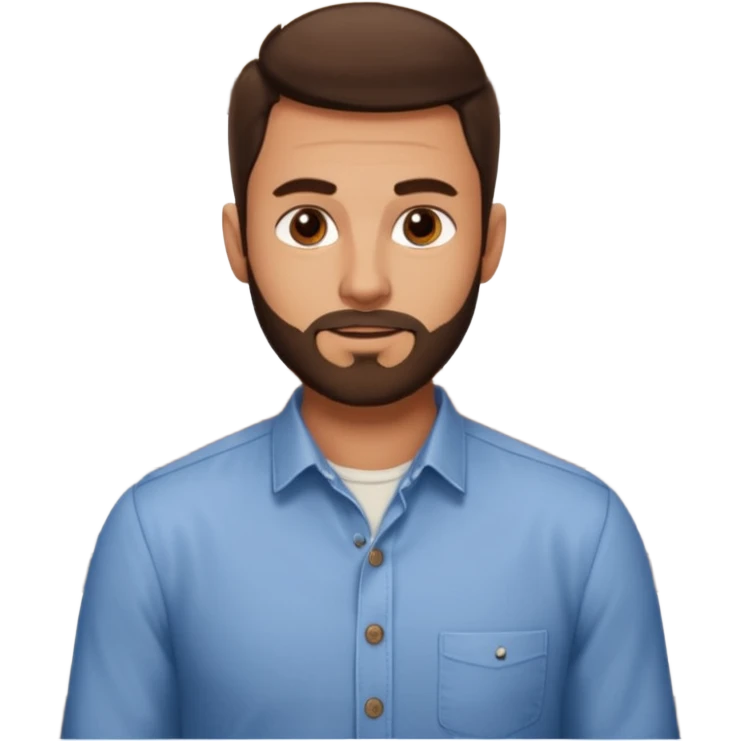 Brunette Guy with very short beard at a restuarant emoji
