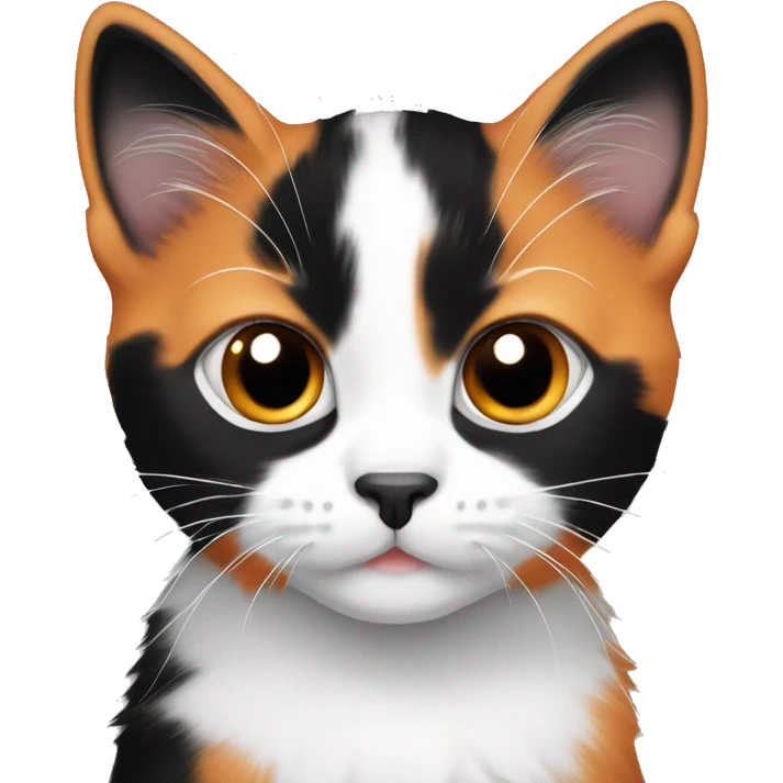 orange black and white calico kitten emoji