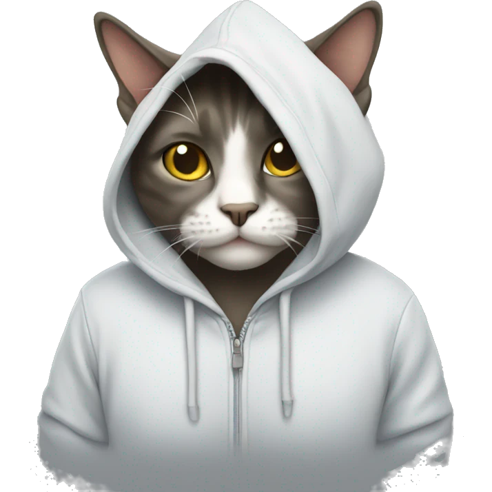 Cat wearing a hoodie  emoji