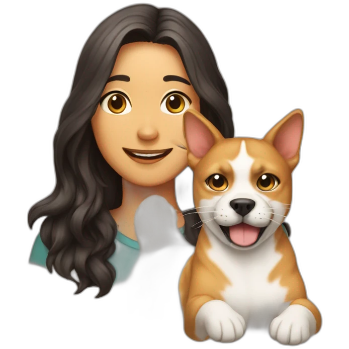 Perro con gato emoji