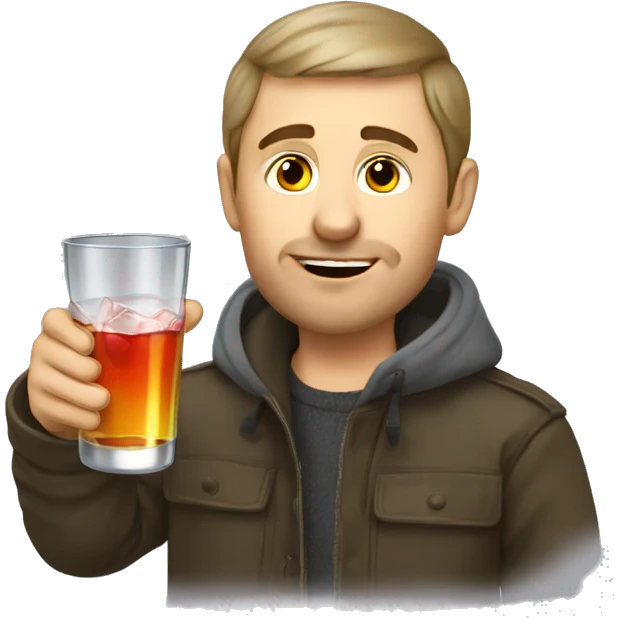 russian guy is drinking vodka emoji