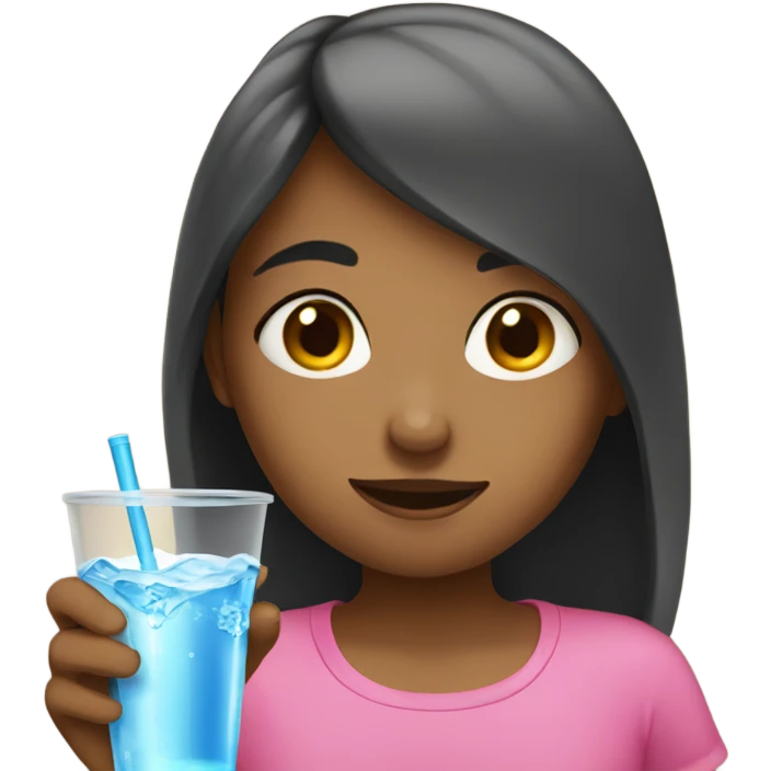 Girl drink water  emoji