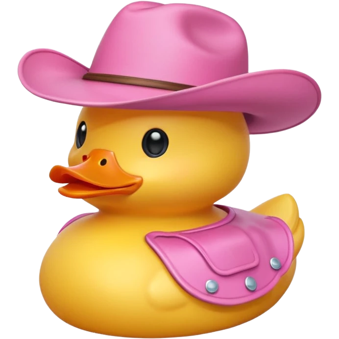 Rubber duck with pink cowboy hat  emoji
