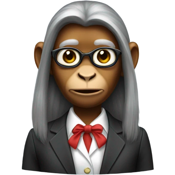 Monkey lady long hair wearing suit jacket  emoji