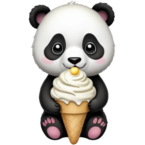 Panda eating ice cream emoji